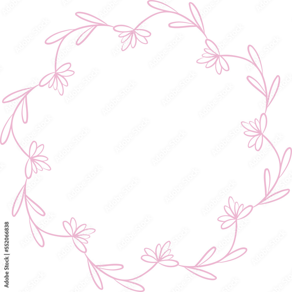 Floral rounded frame