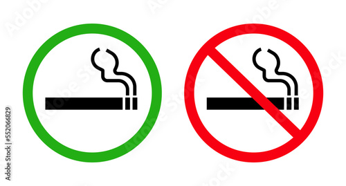 Free Download Smoking permitted and smoking prohibited sign icon set. Tobacco icon set. Vector. - GFXLoad