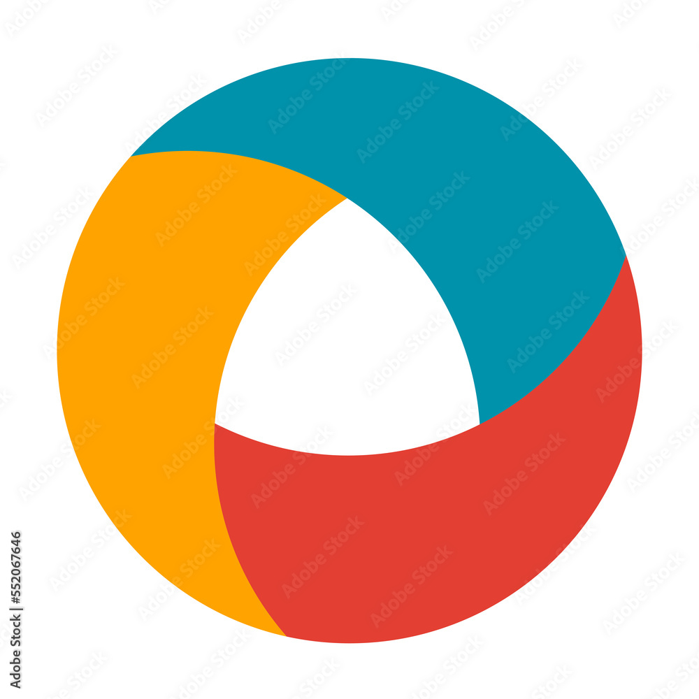 Circular infographics with three sections Circular infographics with three sections