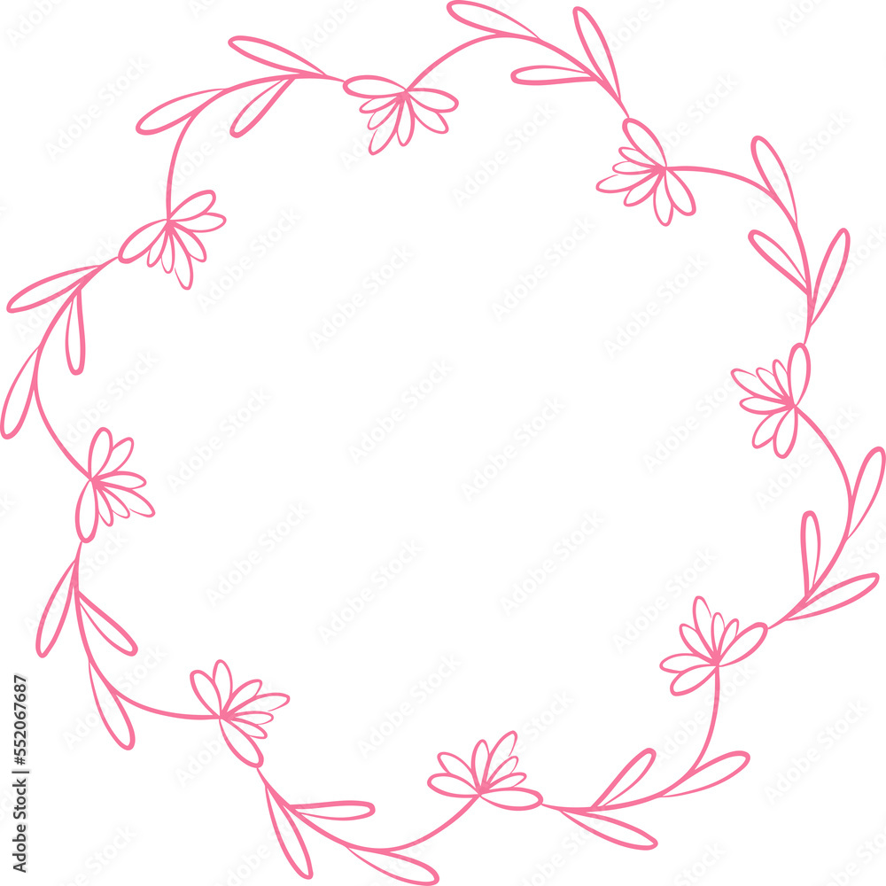 Floral rounded frame