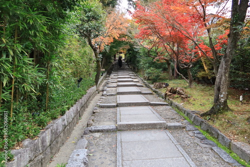Autumn in Kyoto   a scene of  Daidokorozaka Access to the precincts of Kodai-ji Temple                                                                   