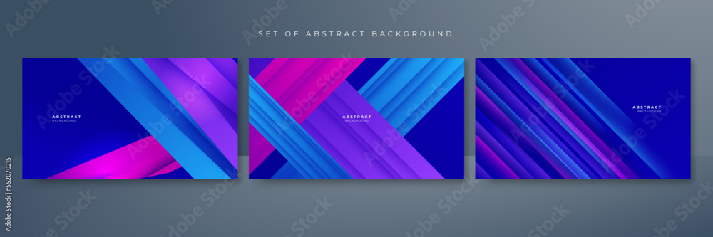 Fototapeta premium Abstract blue and pink gradient background with geometric dynamic shapes and sport speed motion element. Design for technology background, hi-tech, sport