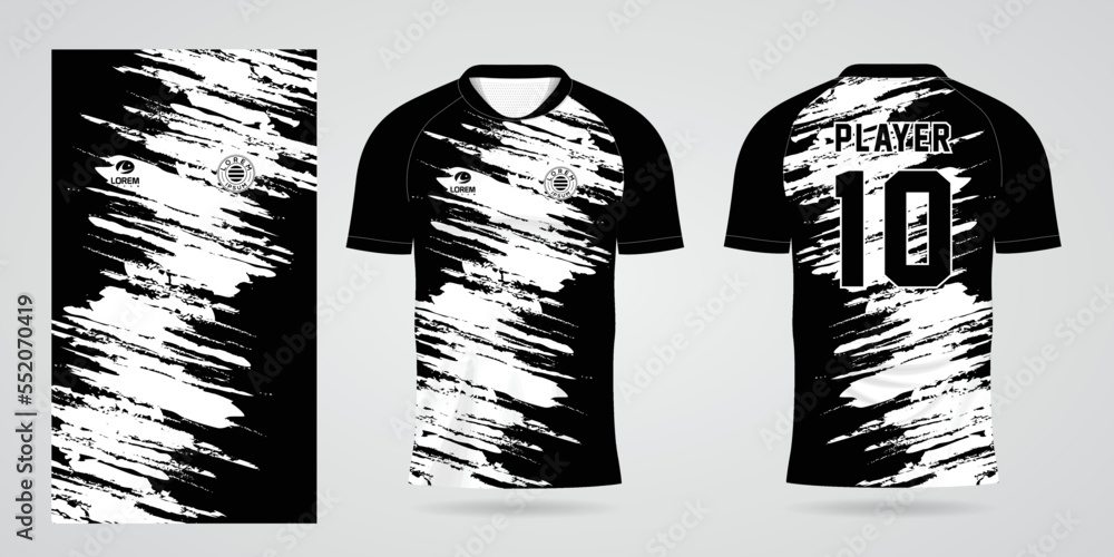 black white sports shirt jersey design template Stock Vector | Adobe Stock