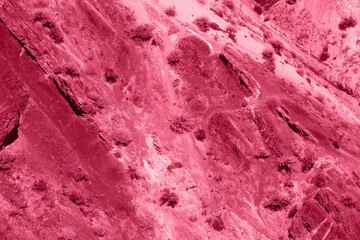 Foto auf Acrylglas Pantone 2023 Viva Magenta Trendy Color of the year 2023: Viva Magenta toned landscapes in the Altai Mountains  © olinchuk