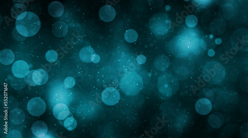 Dark blue teal light abstract blurred bokeh background