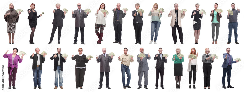 group of successful people with money in their hands group of successful people with money in their hands