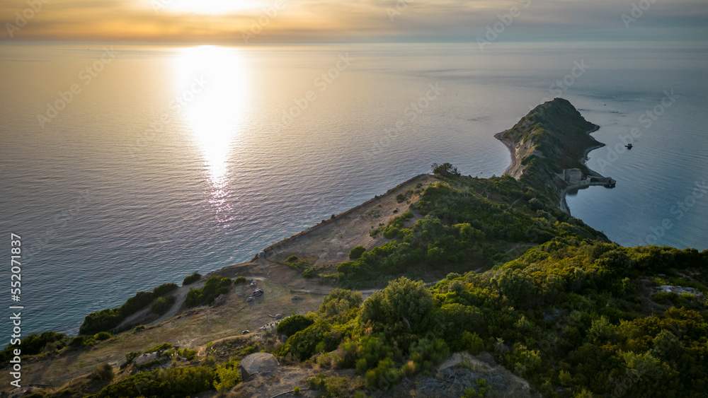 sunset over cape Rodonit, Albania, Europe