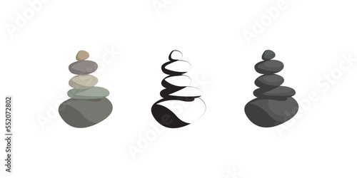 Set of rock balance stone logo for spa and yoga vector design concept