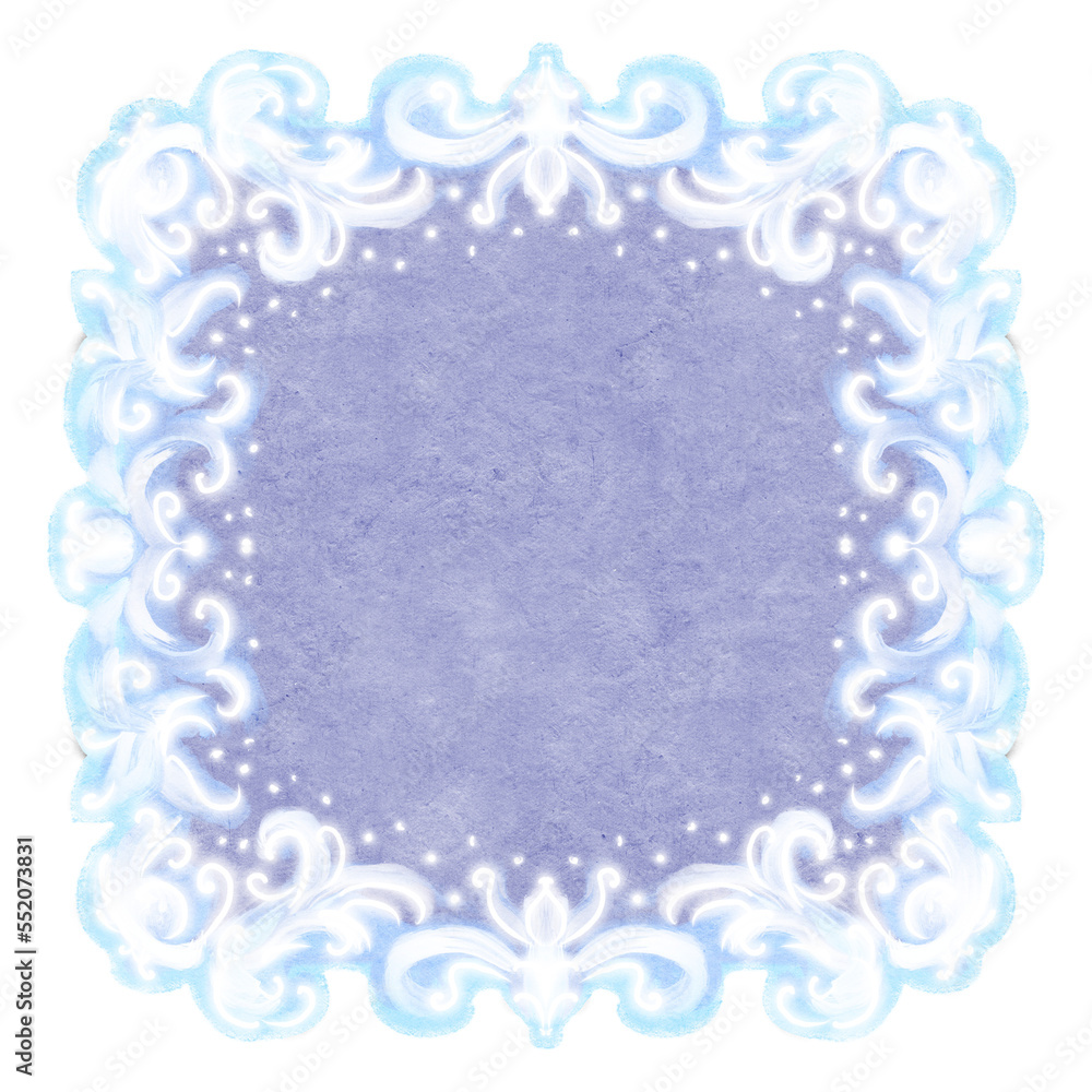 Fototapeta premium Winter background - a frame with a place for text. Digital illustration.