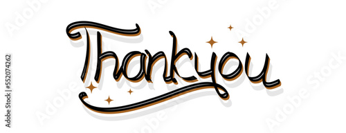 thank you graffiti lettering vector design for greeting card. vector illustration