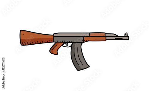 Automatic firearms icon vector. Military weapons isolate on white.