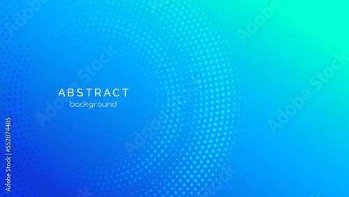 Blue gradient dotted background. Halftone effect circle vector abstract backdrop for presentation, banner, landing page