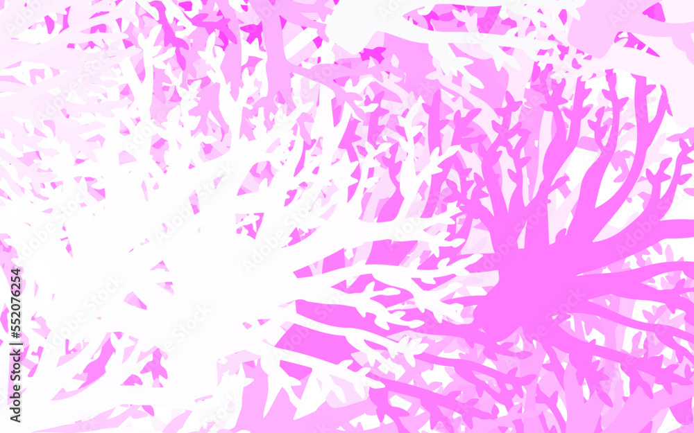 Light Pink vector natural artwork with leaves, branches. Light Pink vector natural artwork with leaves, branches.