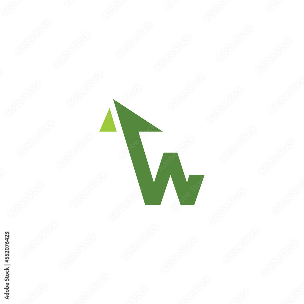 Letter W nature grow logo vector design Letter W nature grow logo vector design