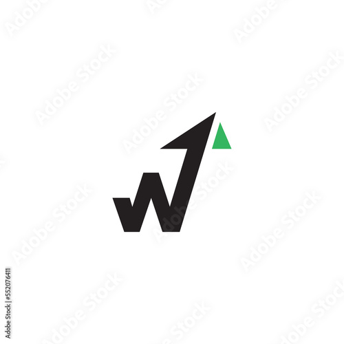 Letter W nature grow logo vector design illustration