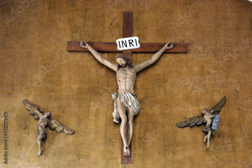 Crucifixion in the parish church of St. Anne in Krizevci, Croatia photo
