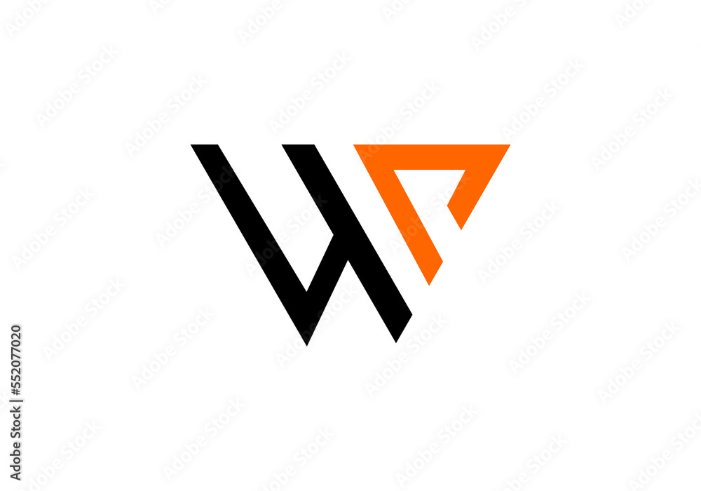 initial letter logo WP initial company icon business logo background illustration initial letter logo WP initial company icon business logo background illustration