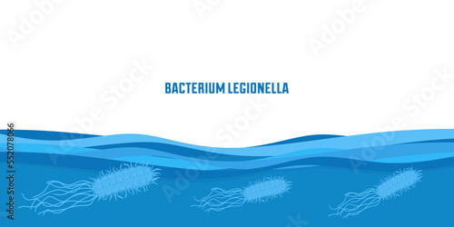 Legionella background for banner with space your text. Water with Bacterium legionella. Bacteria Legionnaire disease concept. vector illustration eps10