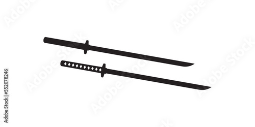 Japanese katana samurai swords vector illustration