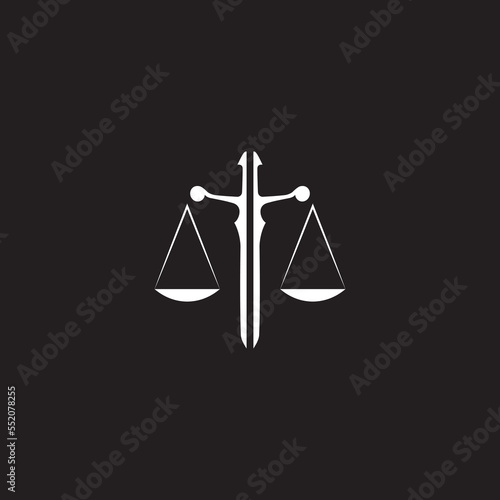 Minimalist sword justice blade law firm logo vector illustration