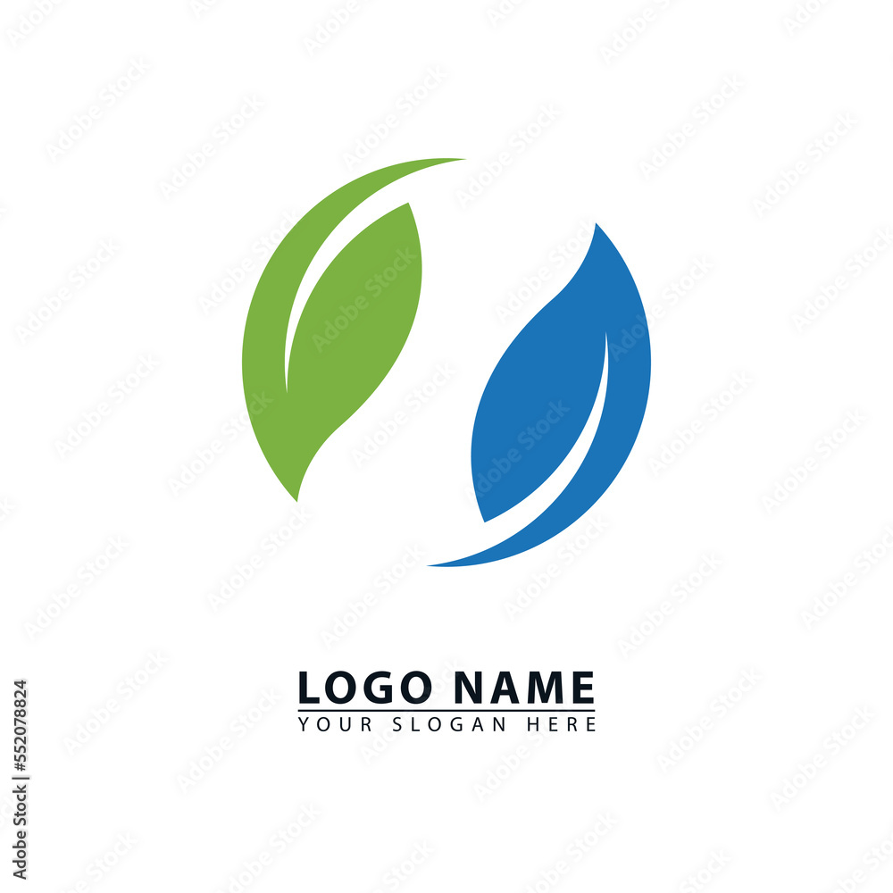 abstract circular leaf vector logo icon. abstract circular leaf vector logo icon.
