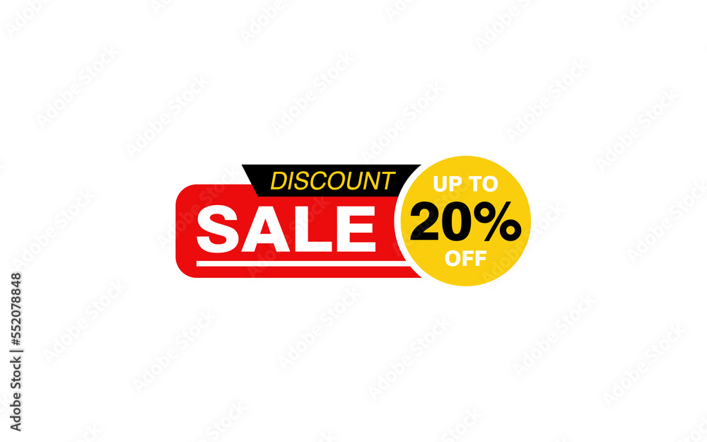 20 Percent discount offer, clearance, promotion banner layout with sticker style. 20 Percent discount offer, clearance, promotion banner layout with sticker style.