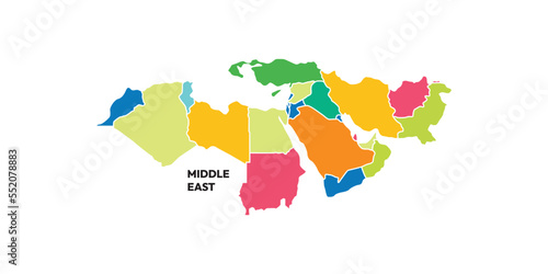 Map middle east vector background illustration