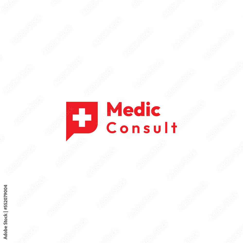 Medical chat shape consulting logo vector design template Medical chat shape consulting logo vector design template