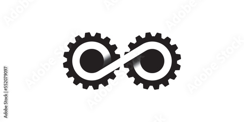 Creative Infinity Gear logo icon vector design illustration