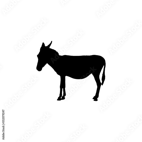 Donkey icon. Simple style political rally poster background symbol. Donkey brand logo design element. Donkey t-shirt printing. vector for sticker. © Image