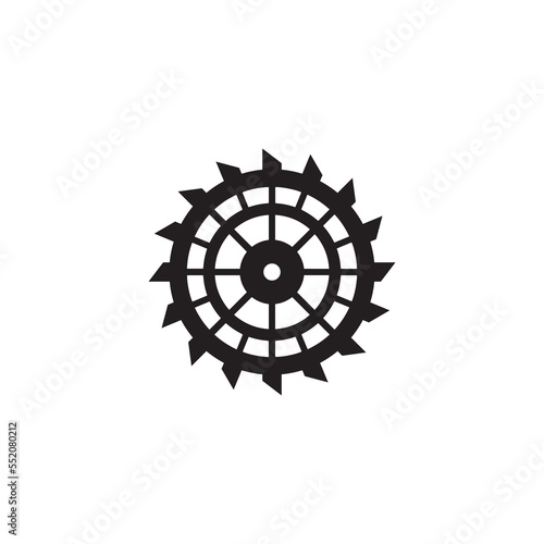 Retro vintage Silhouette Water Mill logo vector design template
