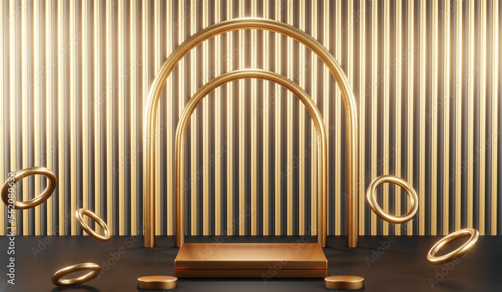 3D rendering of blank product background for cream cosmetics Modern black podium background 3D rendering of blank product background for cream cosmetics Modern black podium background