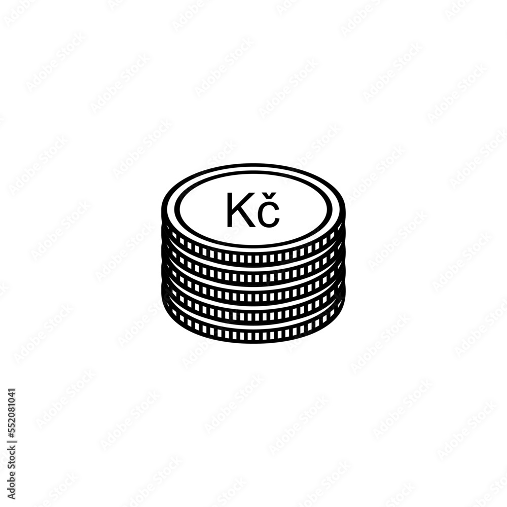 Czech Currency Icon Symbol, Czech Koruna, CZK Sign. Vector Illustration Czech Currency Icon Symbol, Czech Koruna, CZK Sign. Vector Illustration