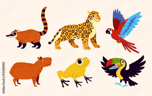 Tableau sur toile Vector Set Cute Latin American Characters Isolated