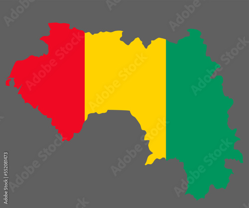 Guinea map with flag african cartography