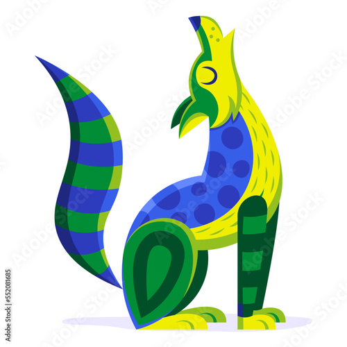 Vector Cute Colorful Cartoon Alebrije Isolated