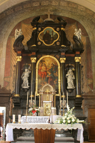 The main altar in the parish church of the Holy Trinity in Karlovac, Croatia