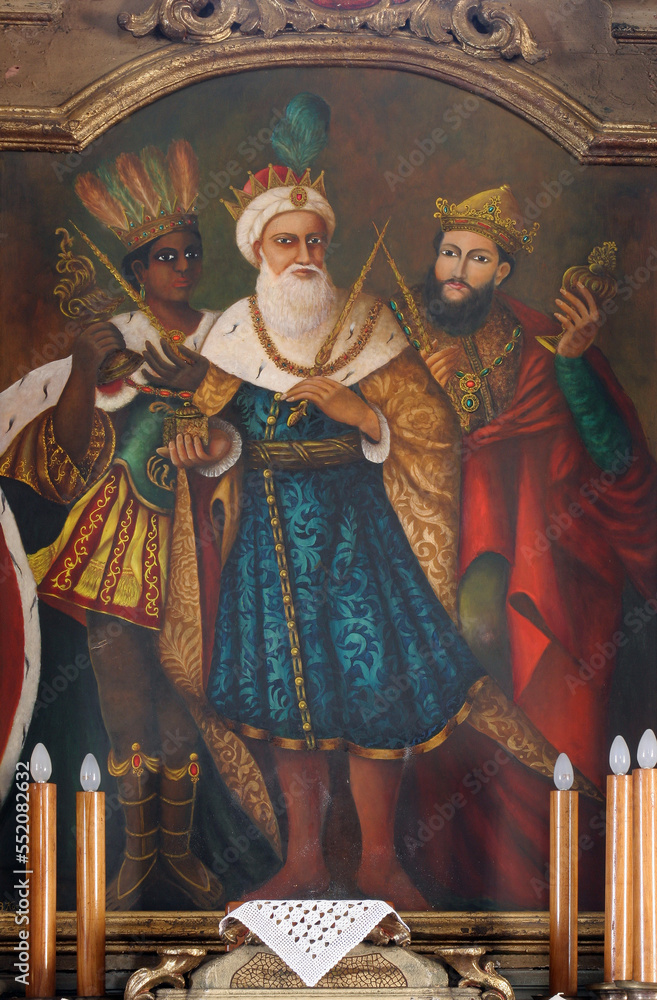 Obraz premium Holy Three Kings, the main altar in the parish church of the Holy Three Kings in Karlovac, Croatia