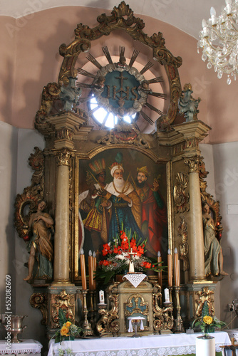 The main altar in the parish church of the Holy Three Kings in Karlovac, Croatia