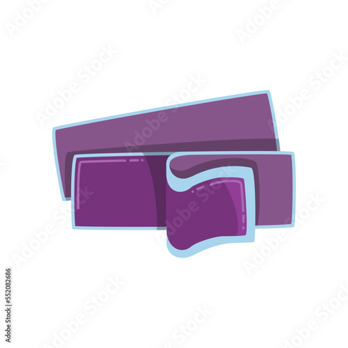 Purple wax strips cartoon illustration. Cartoon drawing of leg hair removal equipment isolated on white background. Cosmetology, depilation, hygiene, beauty concept