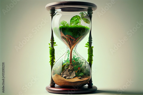 Fototapeta Naklejka Na Ścianę i Meble -  Time is a jungle hourglass generative art