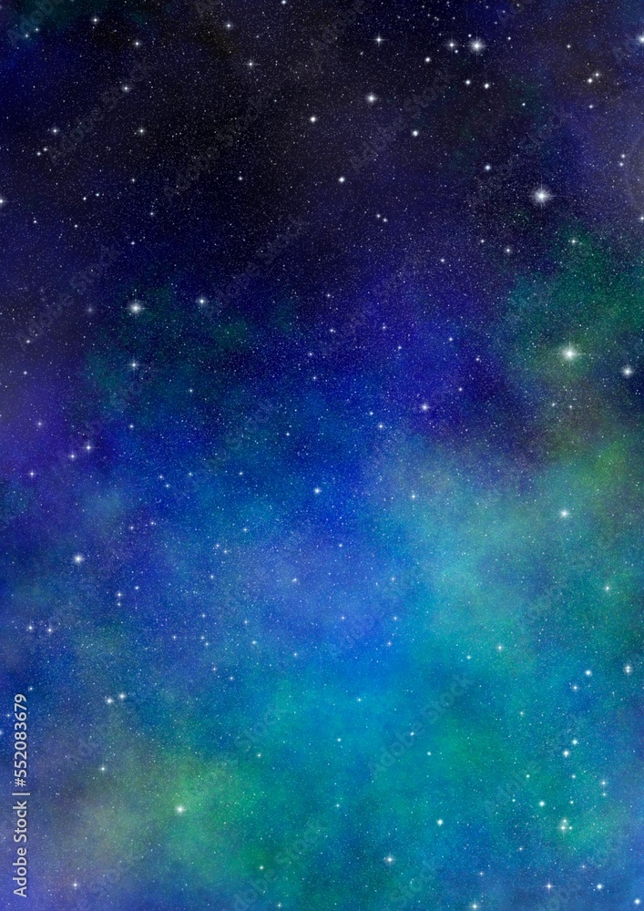 縦長の星空イラスト背景 ポスター バナー 宇宙