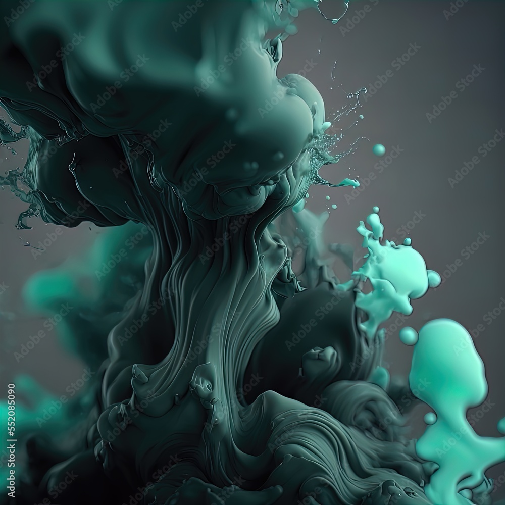 Colorful chemical splash underwater. Abstract swirling liquid. Colorful chemical splash underwater. Abstract swirling liquid.