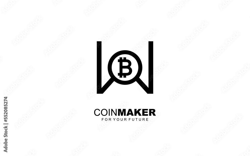 W logo BITCOIN for identity. CRYPTO CURRENCY template vector illustration for your brand. W logo BITCOIN for identity. CRYPTO CURRENCY template vector illustration for your brand.