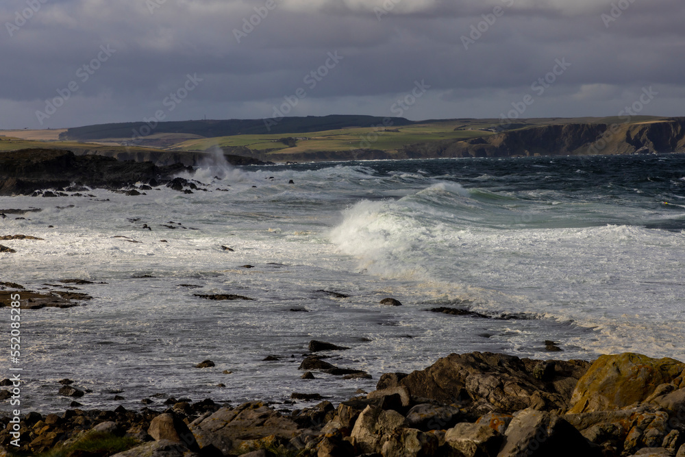 storm on the north east coast of Scotland, near Rosehearty