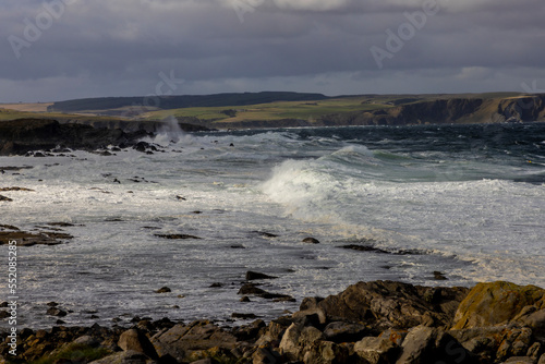Obraz na płótnie storm on the north east coast of Scotland, near Rosehearty w salonie