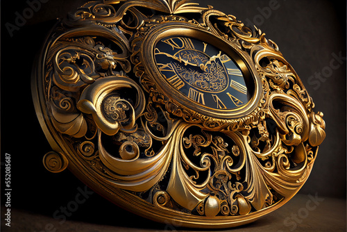 Intricate filigree clocks generative art