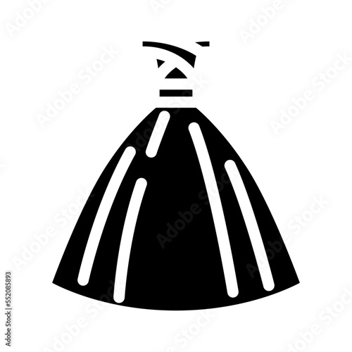 ballgown bride dress glyph icon vector. ballgown bride dress sign. isolated symbol illustration