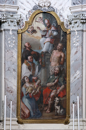 Altar in the parish church of Saints Vitus and Modestus in Groznjan, Croatia