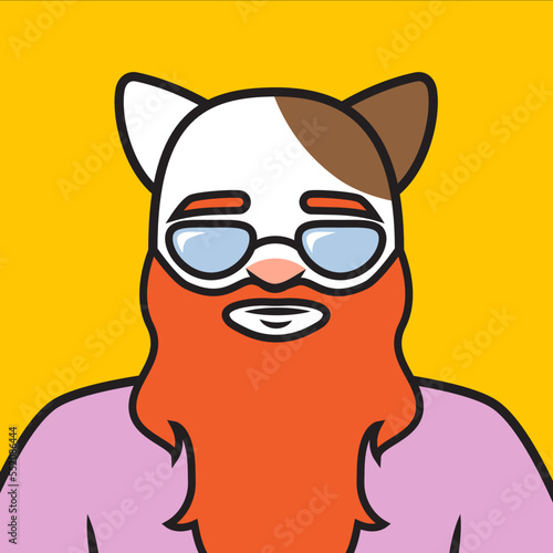 Richie bearded dude young avatar cat character